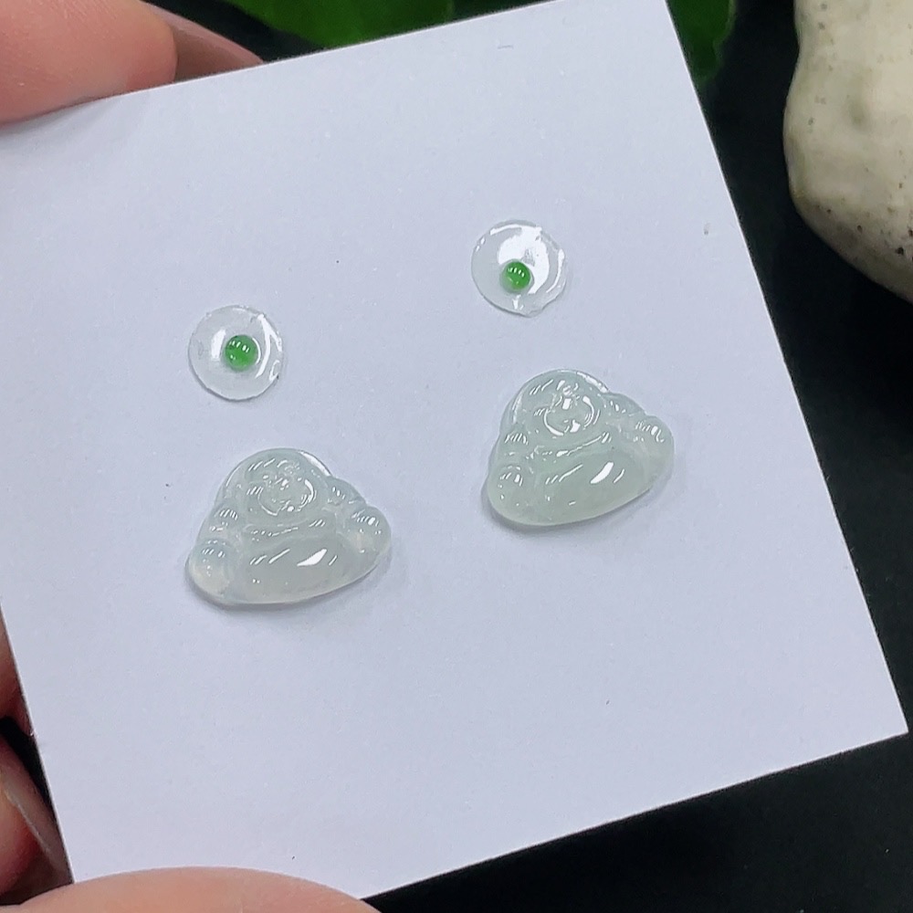 F34982261 Jadeite Inlaid Pieces Sell as a Lot