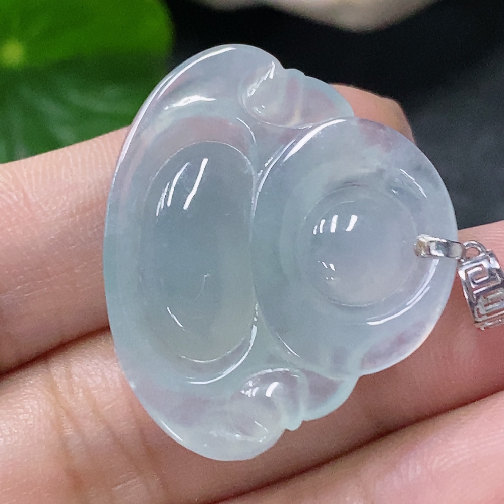 F34997960 Jadeite Pendant Buddha 18k Total Weight Approx. 6.4g