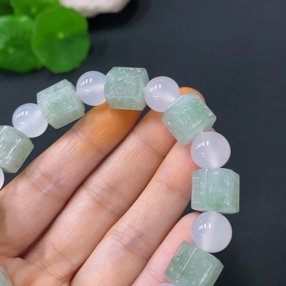 F30442041 Jadeite Bracelet Approx. 10.5mm Beads Total Weight Approx. 43.64g Non-Type A Matching Beads