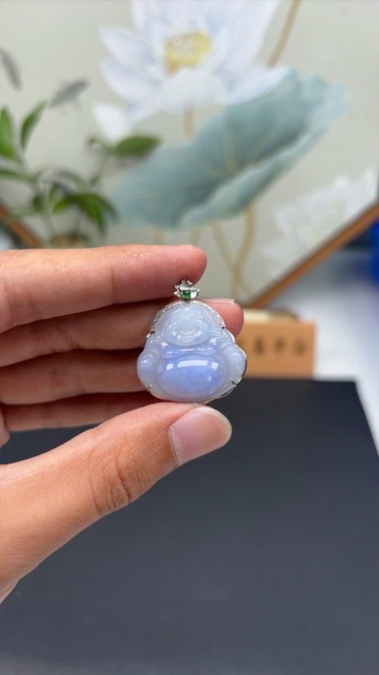 F32819514 JadeiteBuddha Pendant in 18K Gold, Total Weight Approx. 6.07g