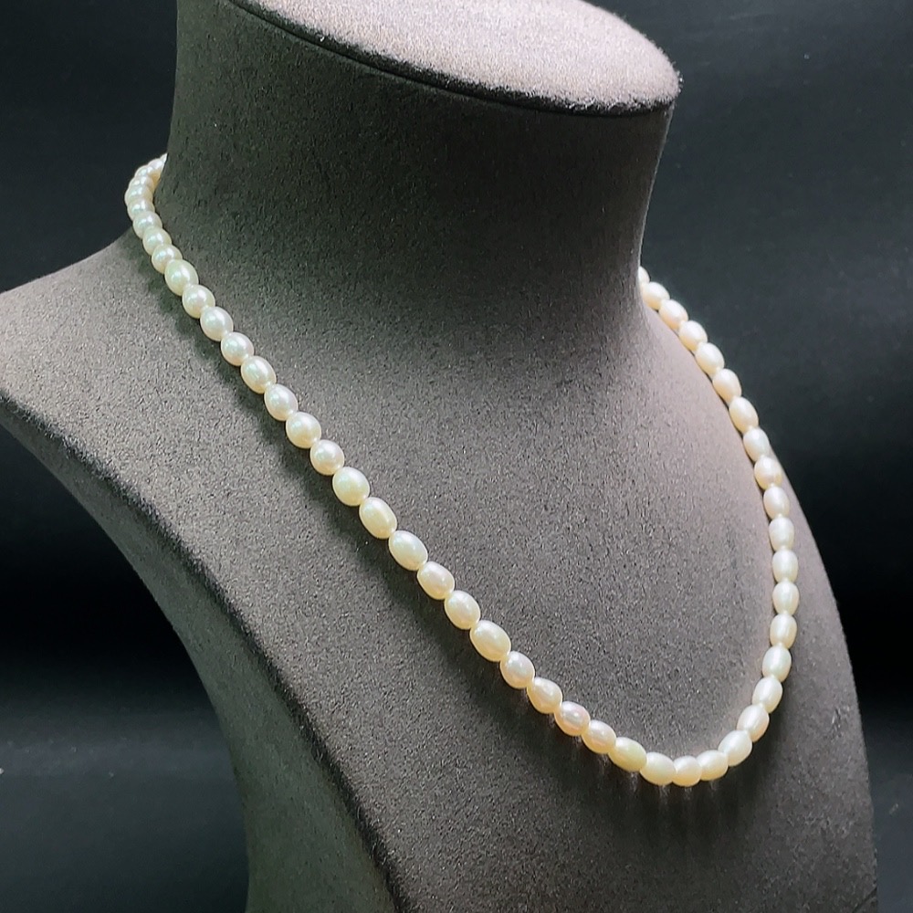 C32764259 Pearl Bead Necklace Total Weight Approx. 21.13g Size About 5.4mm Non-Gold Setting