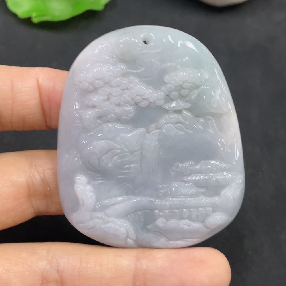 F30499776 JadeitePendant Landscape, Total Weight Approx. 33.6g