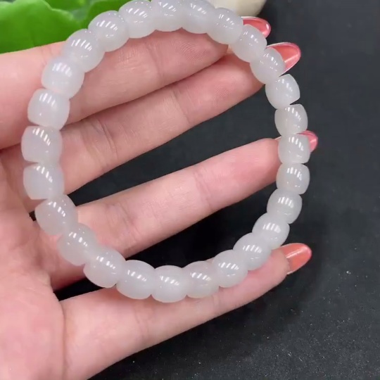 H35084667 Hetian Jade Bracelet, Approx. 8mm, Total Weight About 22.5g