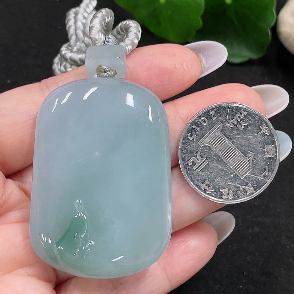 F33898317 Jadeite Enlightenment Pendant Total Weight Approx. 46.7g (Including Rope Weight)