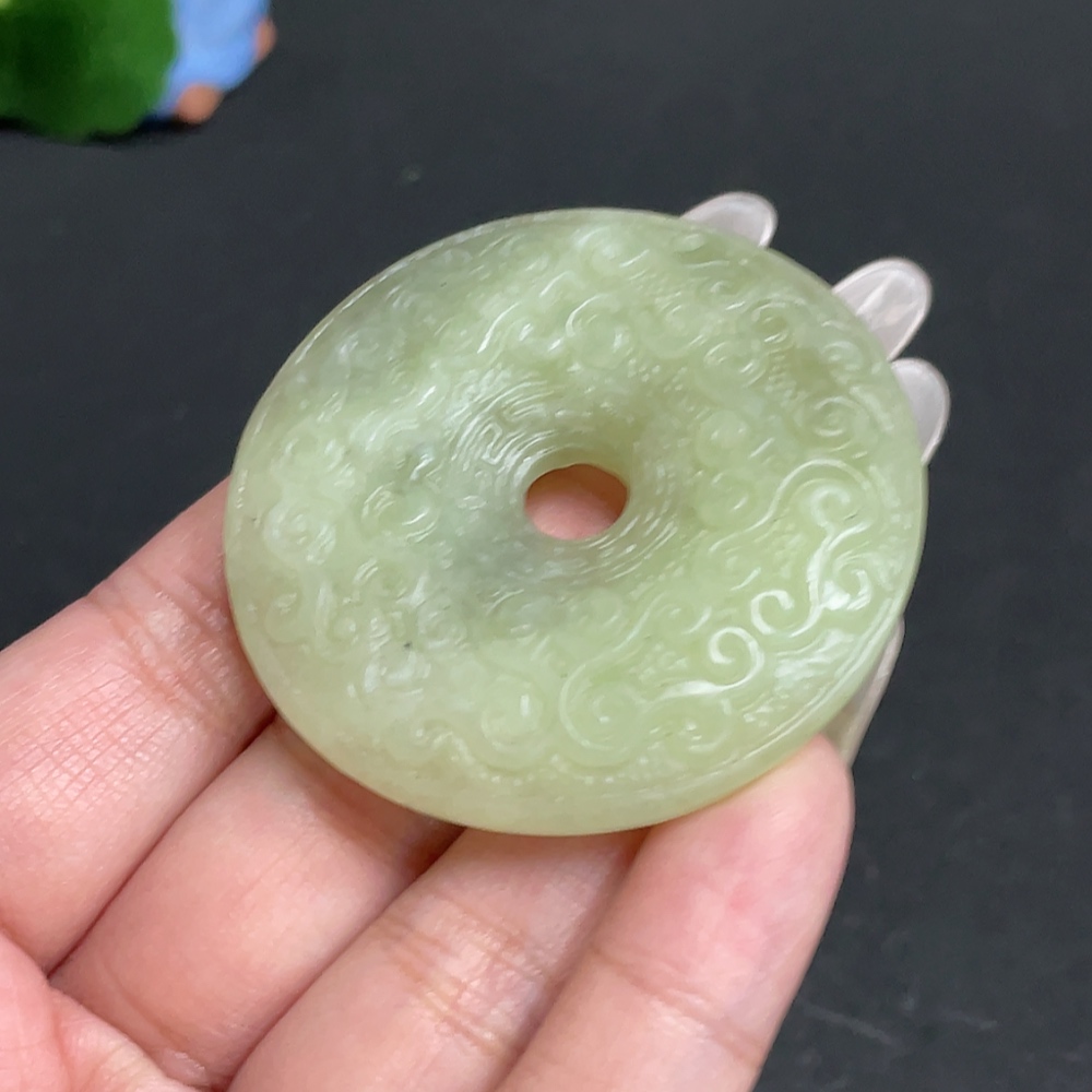 H28272862 Hetian Jade Pendant, Antique-style Button, Total Weight Approx. 40.6g