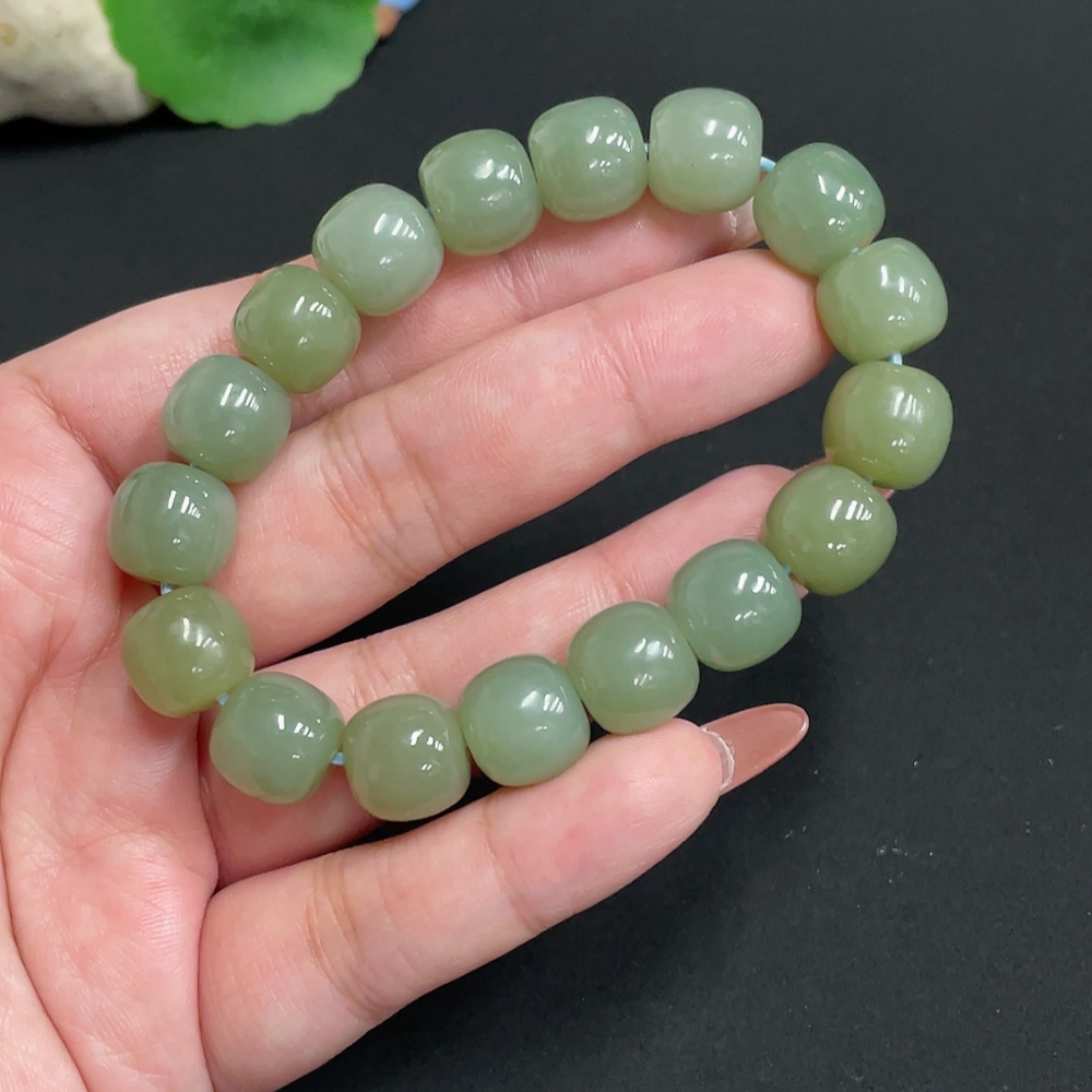 H34073904 Hetian Jade Bracelet Card 11.6 mm Approx. Total Weight About 45.7g