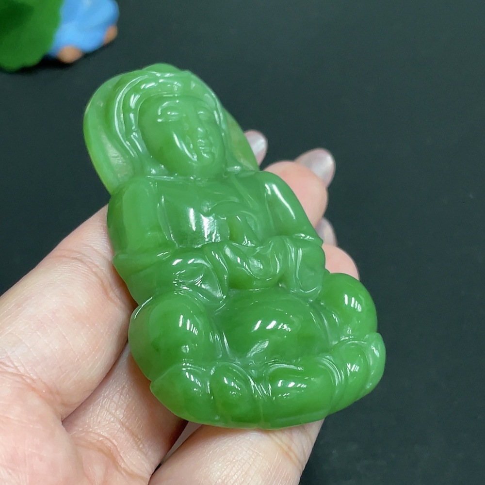 H27061988 Hetian Jade Pendant Guanyin Total Weight About 54g