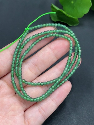 F21426154 Jadeite Beaded Necklace Approx. 3mm Total Weight 7.07g