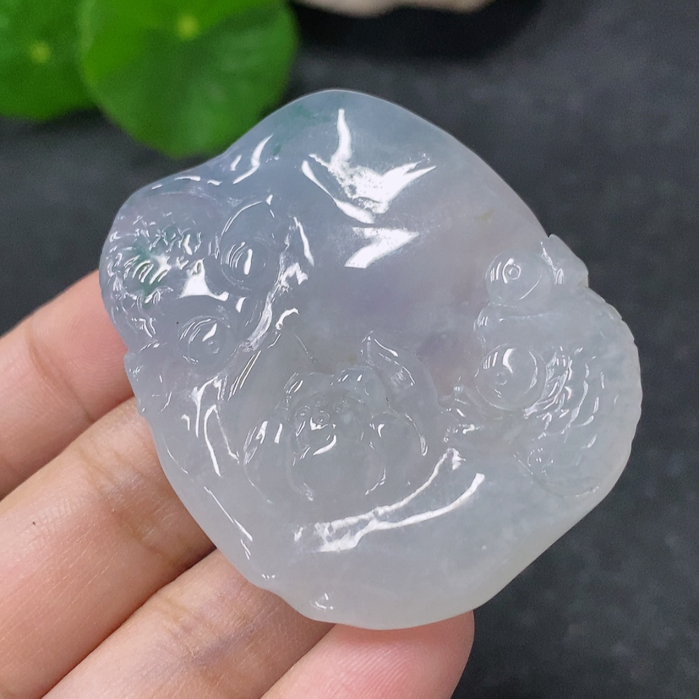 F32799399 Jadeite Pendant "Abundance Year after Year" Approx. 28.49g