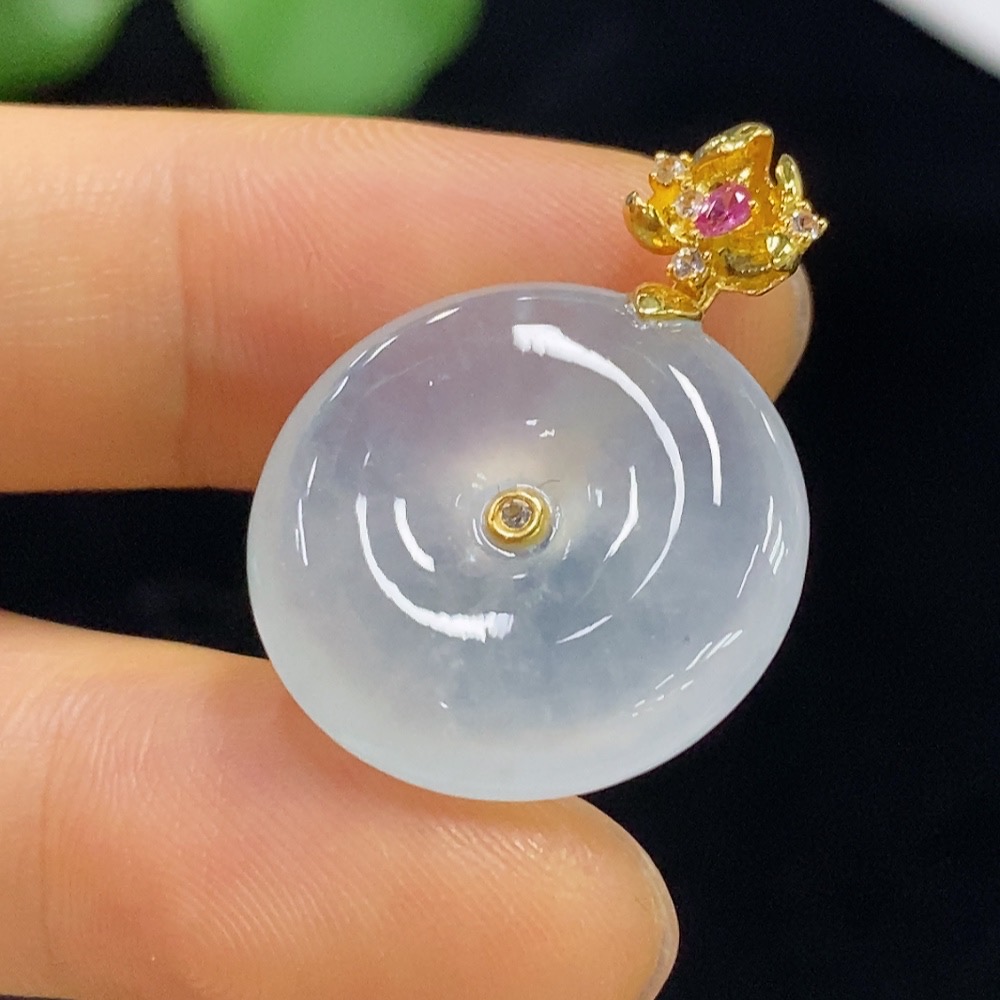 F35095185 Jadeite Peace Knot Pendant 18k Non-Diamond Total Weight Approx.5g