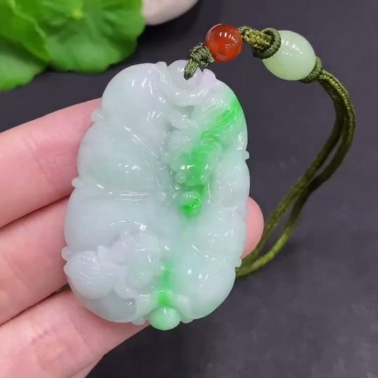 F33907791 Jadeite Auspicious Wealth Pendant