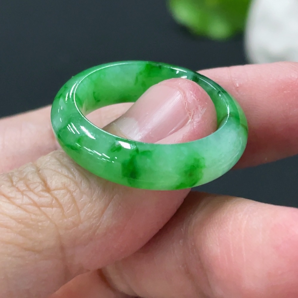 F29432132 Jadeite Ring Size 18 Total Weight Approx. 4.8g with Other Mineral Components