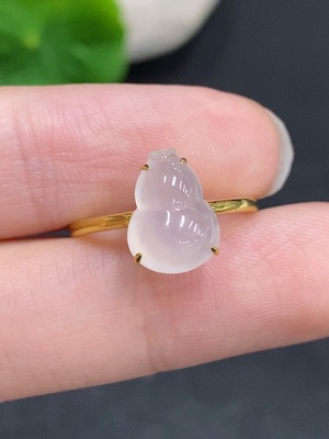 F33942004 Jadeite Gourd Inlay Ring 18k Gold Total Weight Approx.1.6g Size 12