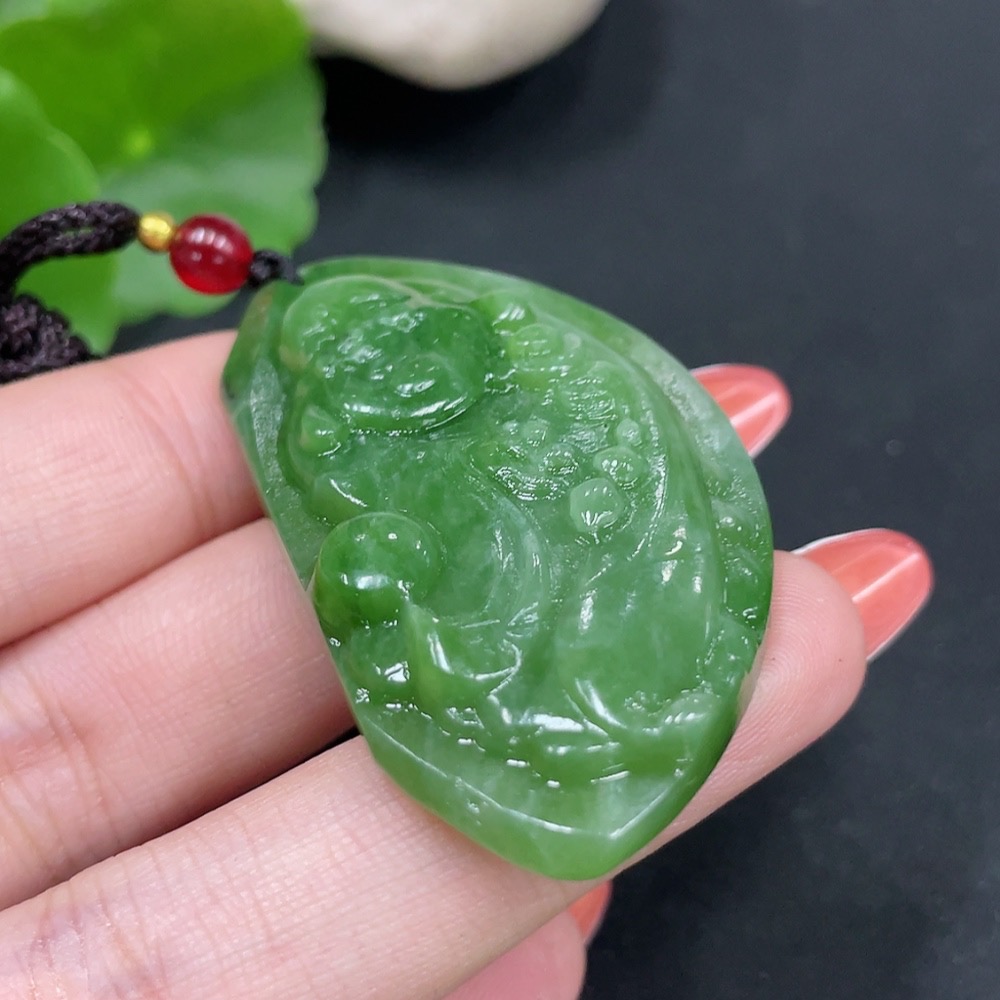 H34017563 Hetian Jade Jasper Pendant Buddha