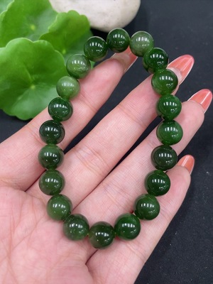 H34062345 Hetian Jade Jasper Bracelet, approx. 9.4mm, total weight approx. 26g