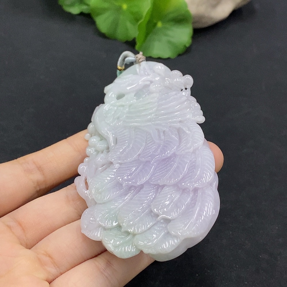 F31604061 Jadeite Phoenix Pendant Total weight approximately 53.52g
