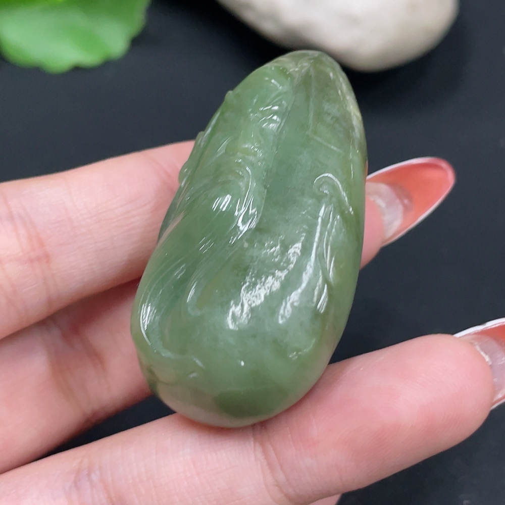 H34026156 Hetian Jade Pendant Guan Gong Total Weight About 39.4g