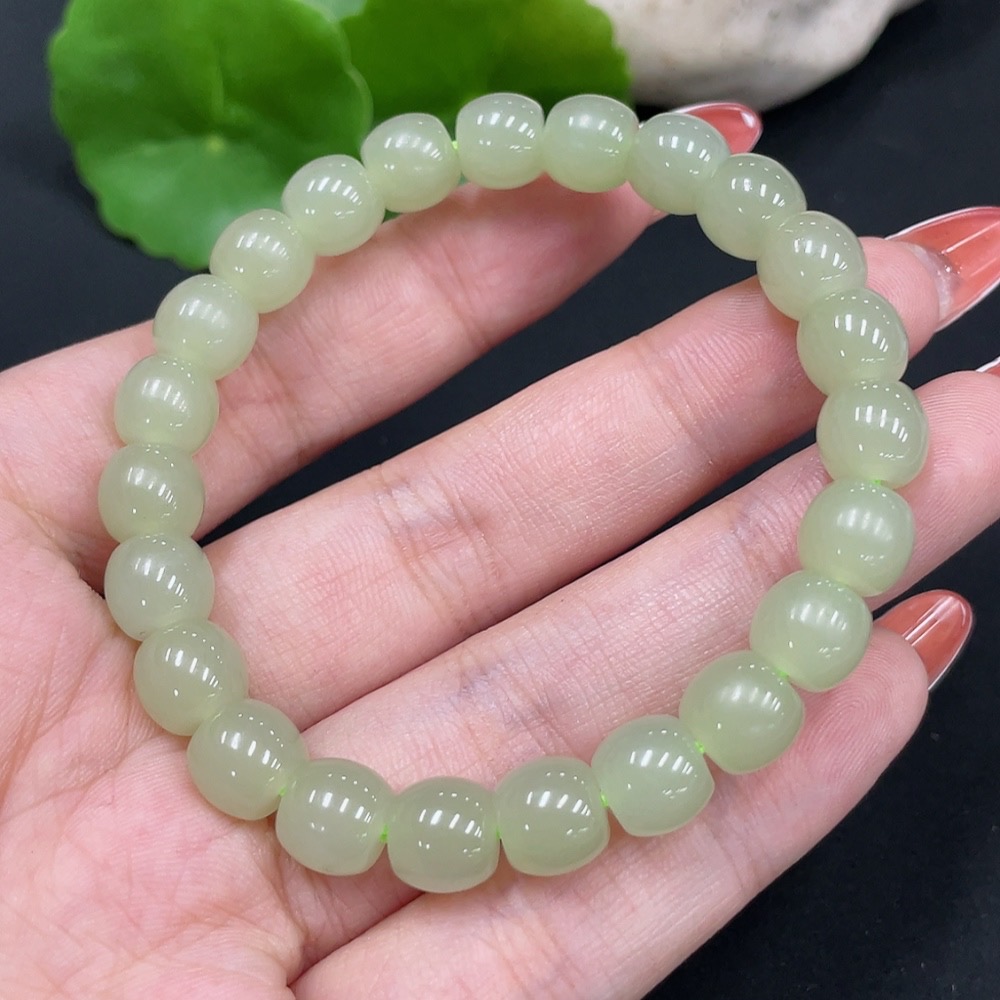 H34016928 Hetian Jade Bracelet Approx.8mm Total Weight Approx.21.1g