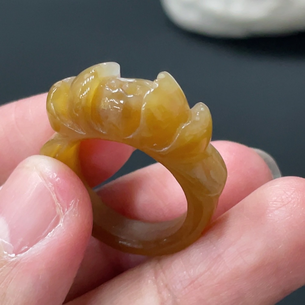 H27110300 Hetian Jade Ring, Size 15, Total Weight Approx. 5.58g