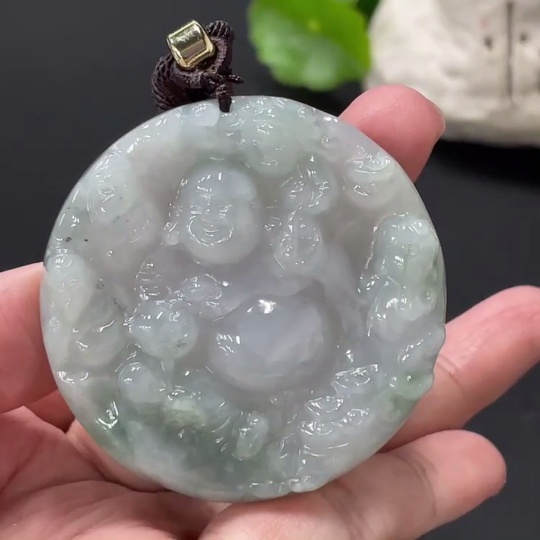 F33836512 Jadeite Buddha Pendant with a total product weight of approximately 48g