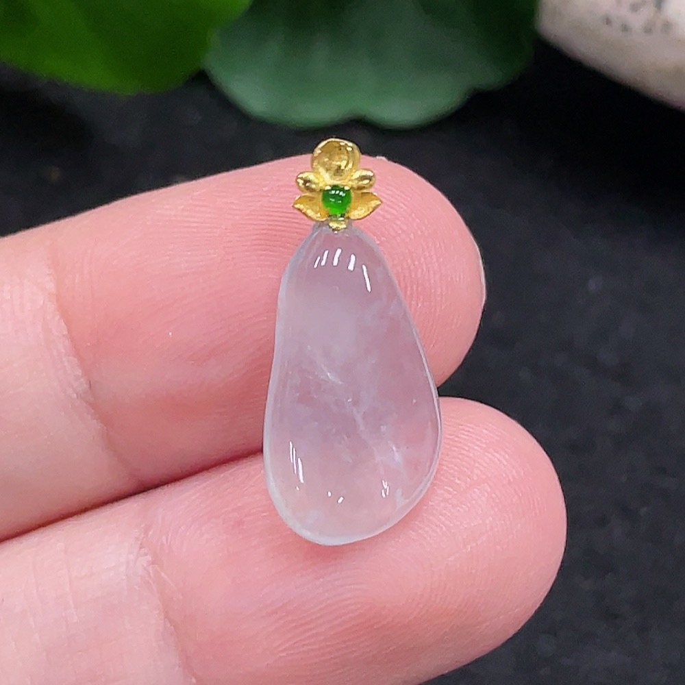 F33872371 Jadeite Pendant 18K Gold Total Weight Approx. 1g