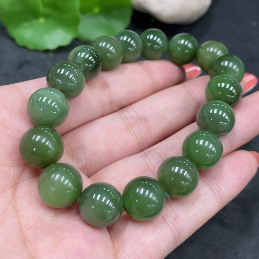 H34979299 Hetian Jade Jasper Bracelet, Approx. 11.6mm, Total Weight About 43.5g