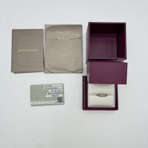S43097699 9.8新 宝格丽 Bvlgari 签名logo款铂金pt950戒指 53码 附件盒子保卡 克重7.02g