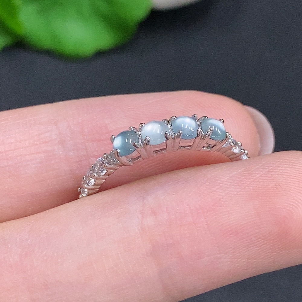 F34962965 Jadeite Inlaid Ring Non-Gold Size 17 Total Weight Approx. 1.8g