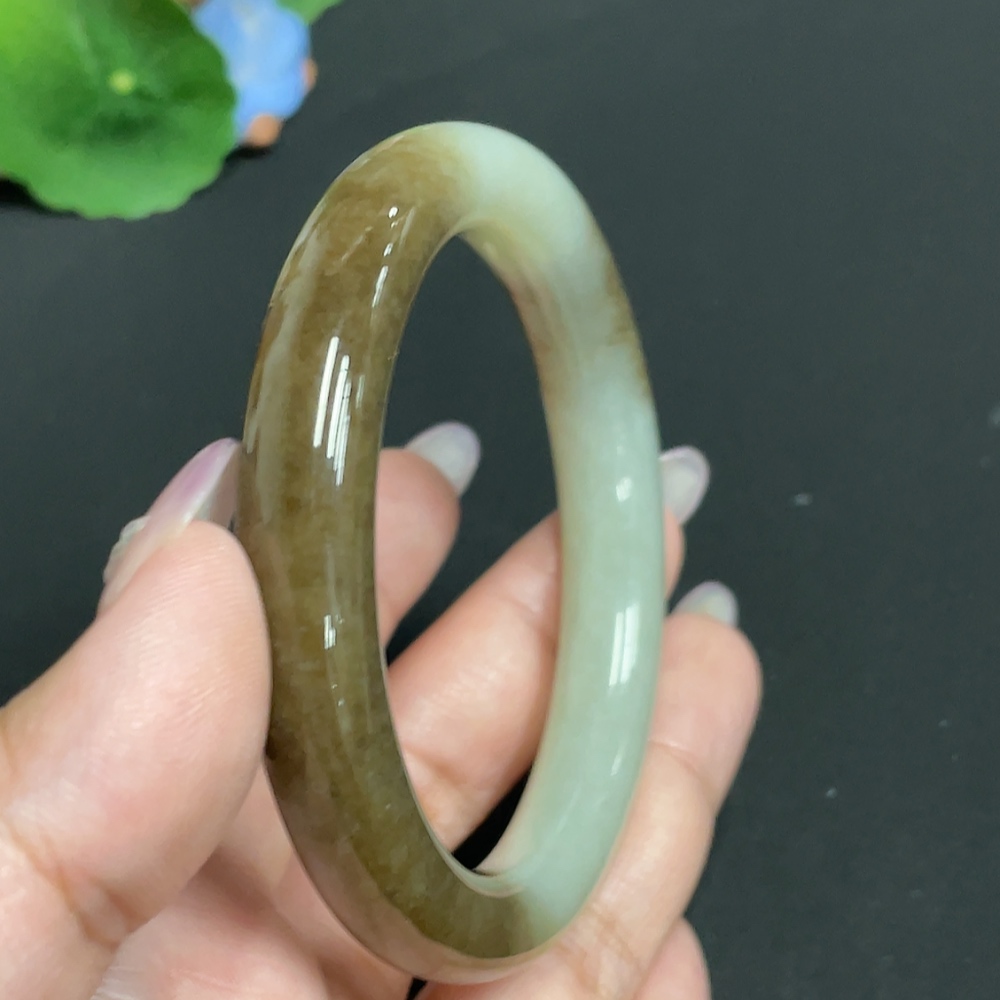 H33930605 Hetian Jade Round Bangle Size 57.3 Total Weight Approx. 52.3g