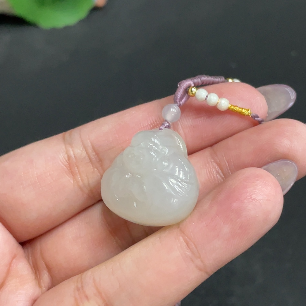 H33881089 Hetian Jade Pendant, Buddha, Total Weight: approx. 11g [with rope]