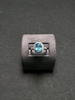 C34047895 Topaz Ring, Color Origin Undetermined, Non-Gold, Adjustable, Total Weight Approx. 3.2g
