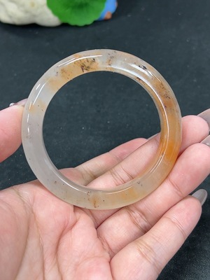 H41923512 非洲翠(独龙玉)正圈手镯 圈口52.8 货品总重约37.2g