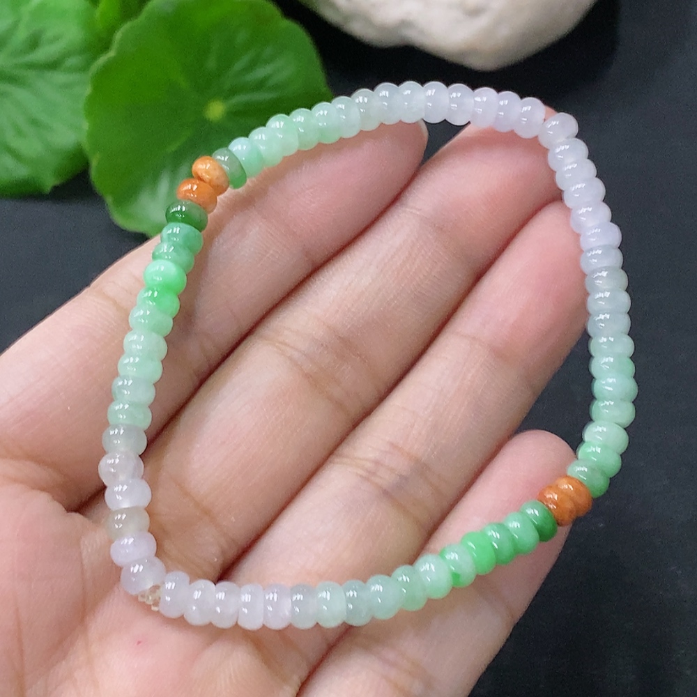 F33848600 JadeiteBracelet approx. 4.4mm, total weight approx. 6.87g, color origin undetermined