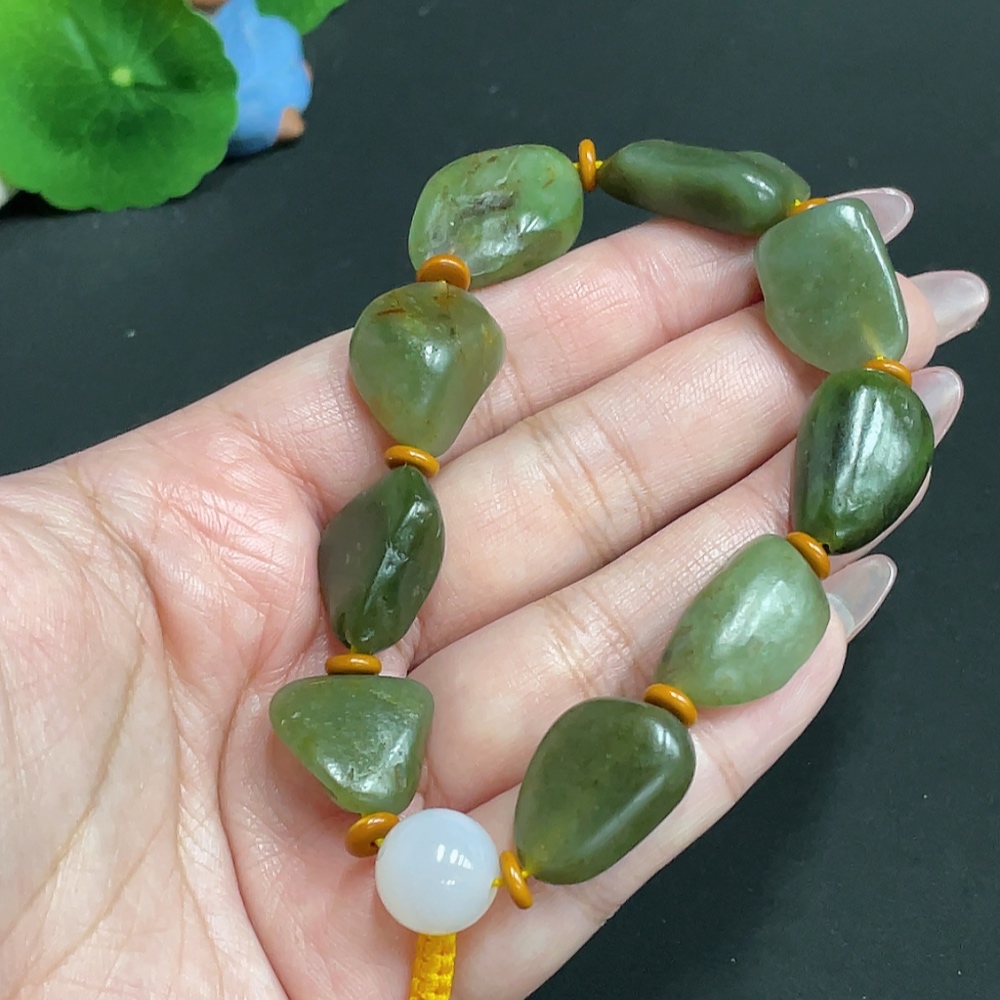 H26014921 Hetian Jade Beads, Undetermined Skin Color Origin, Total Weight Approx. 41g, Non-Hetian Jade Beads Included