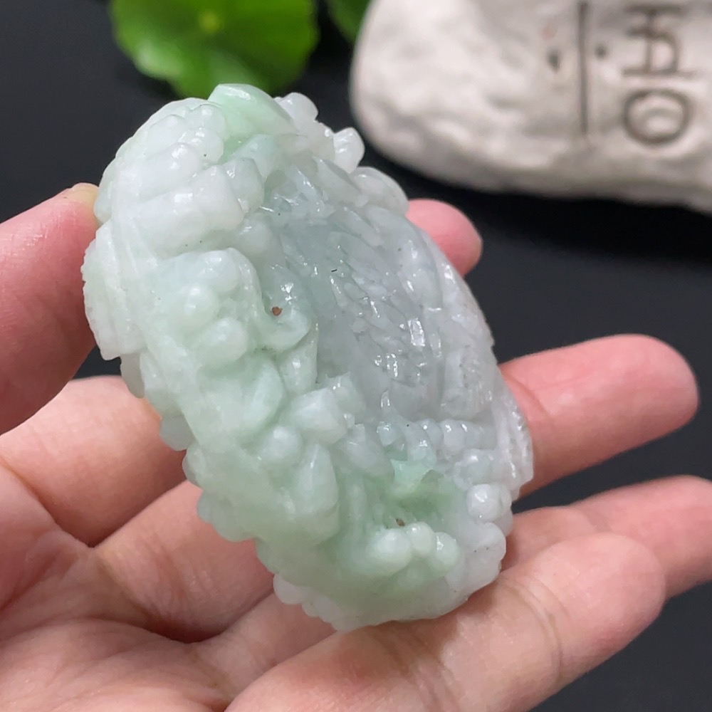F29387294 Jadeite Unpolished Blooming Prosperity Pendant Total Weight Approx. 87.1g
