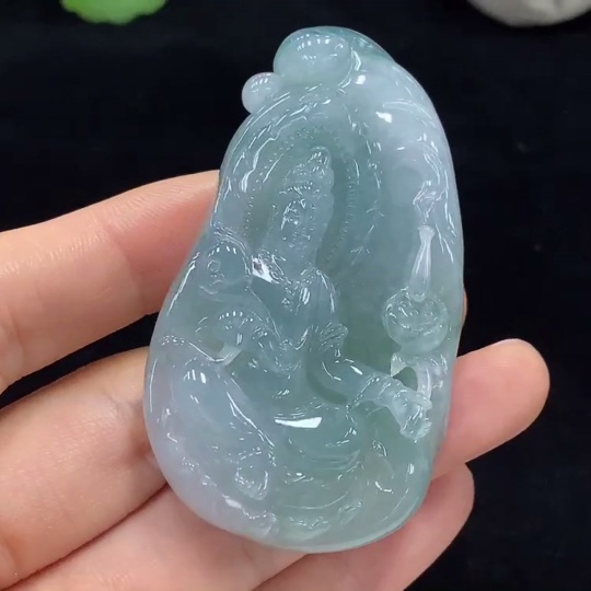 F29439708 Jadeite Guanyin Pendant Total Weight Approx. 54.04g