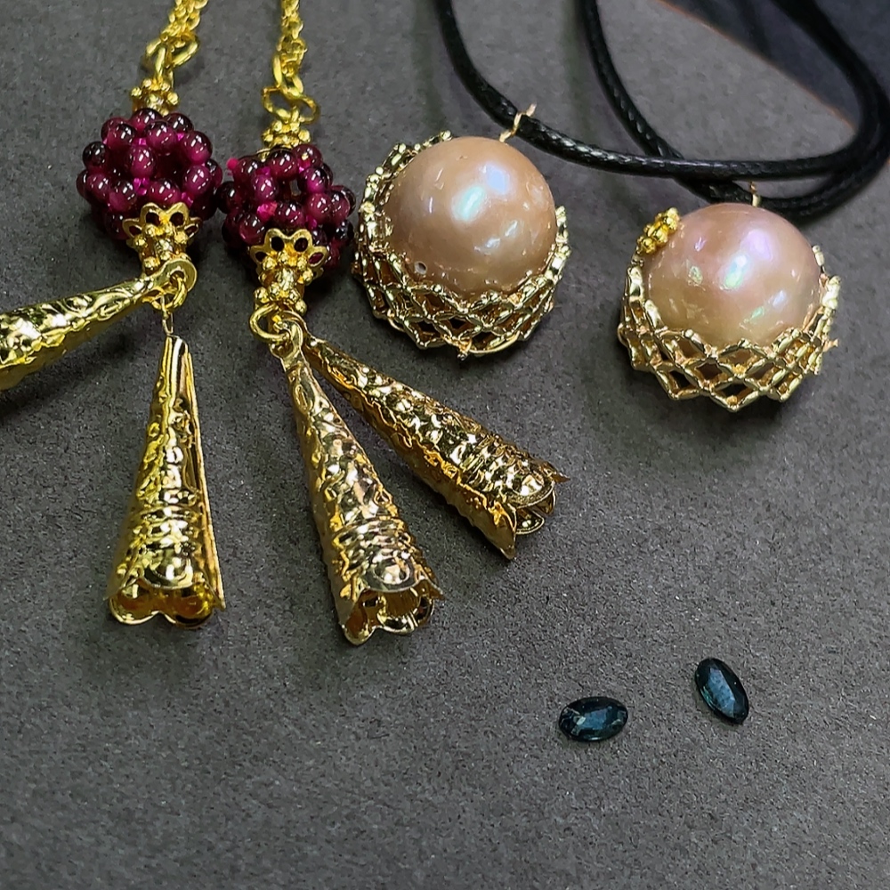C30473006 Sapphire + Pearl + Garnet Jewelry Non-Gold Total Weight Approx. 20.67g Sell as a Lot