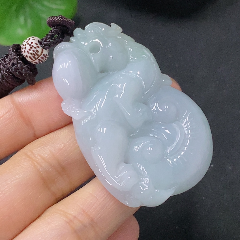 F35141205 Jadeite Pendant Pixiu Total Weight Approx. 31.95g (including rope)