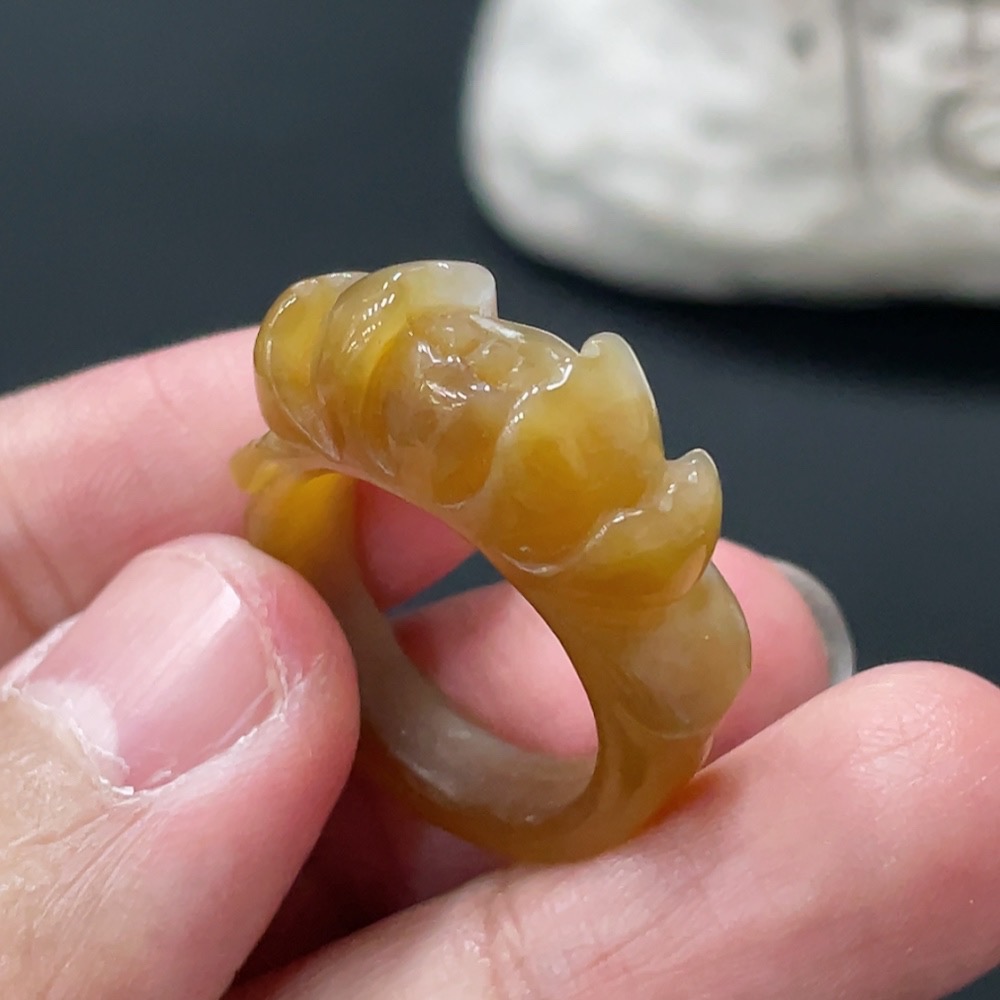 H27110300 Hetian Jade Ring, Size 15, Total Weight Approx. 5.58g