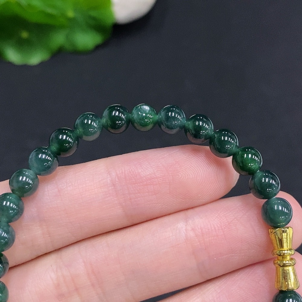 F34061365 Jadeite Bracelet Non-Gold Inlaid Total Weight About 12.5g Size Approx. 5.8mm