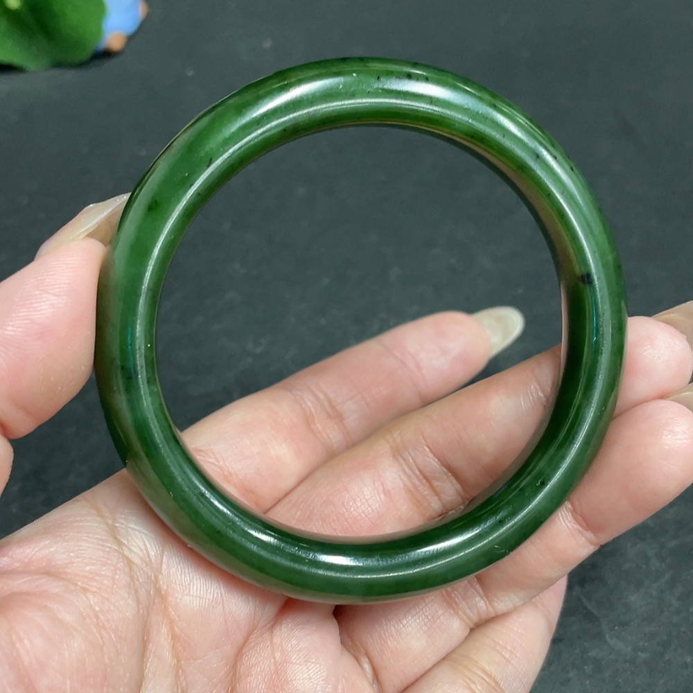 H30552160 Hetian Jade Round Bracelet Size 59.9 Total Weight Approx. 49.7g