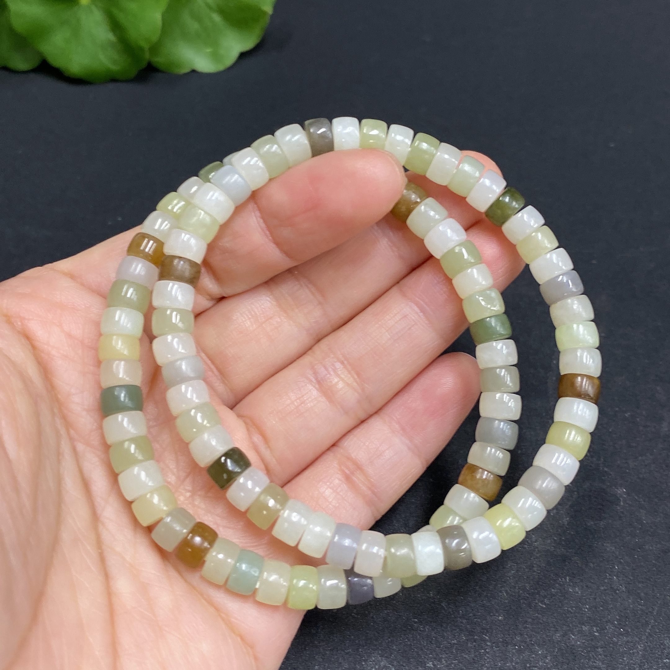 H33903884 Hetian Jade Bead Bracelet, Approx. 6mm, Total Weight About 27.6g