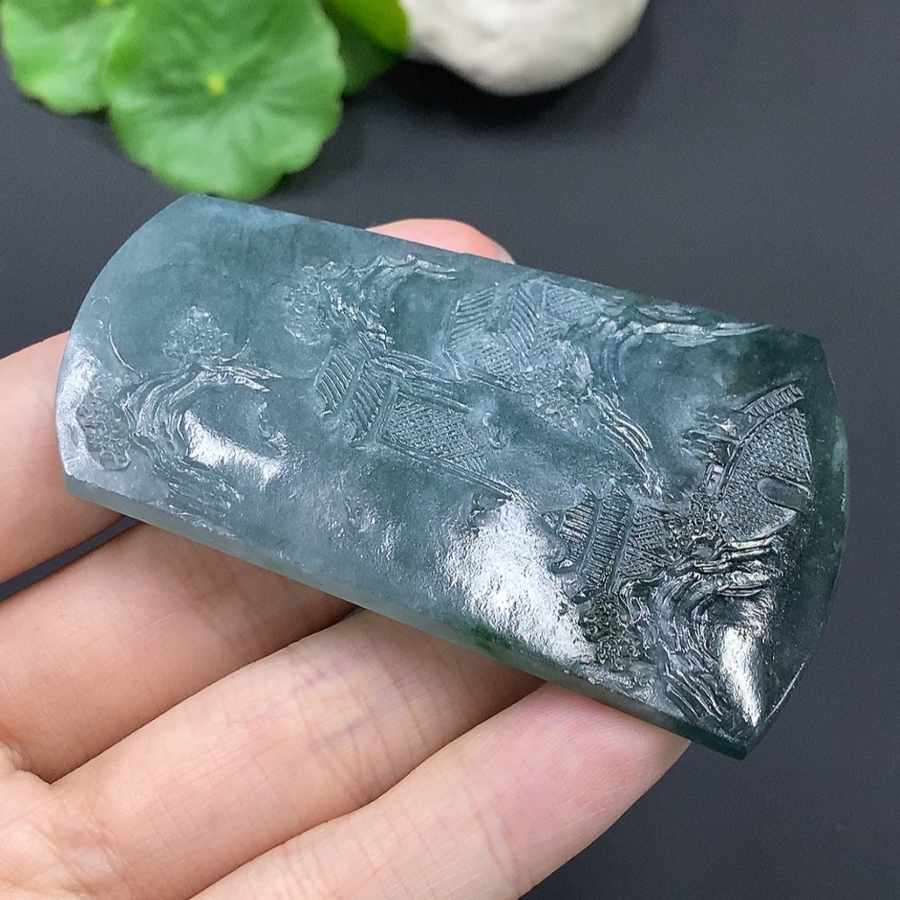 F17892614 Jadeite Landscape Pendant Total Weight 42.010g