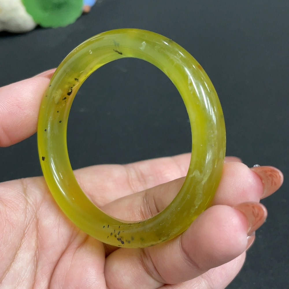 H34004269 Xiuyu (Serpentine Jade) Round Bracelet Size 51.6 Total Weight Approx. 36.1g