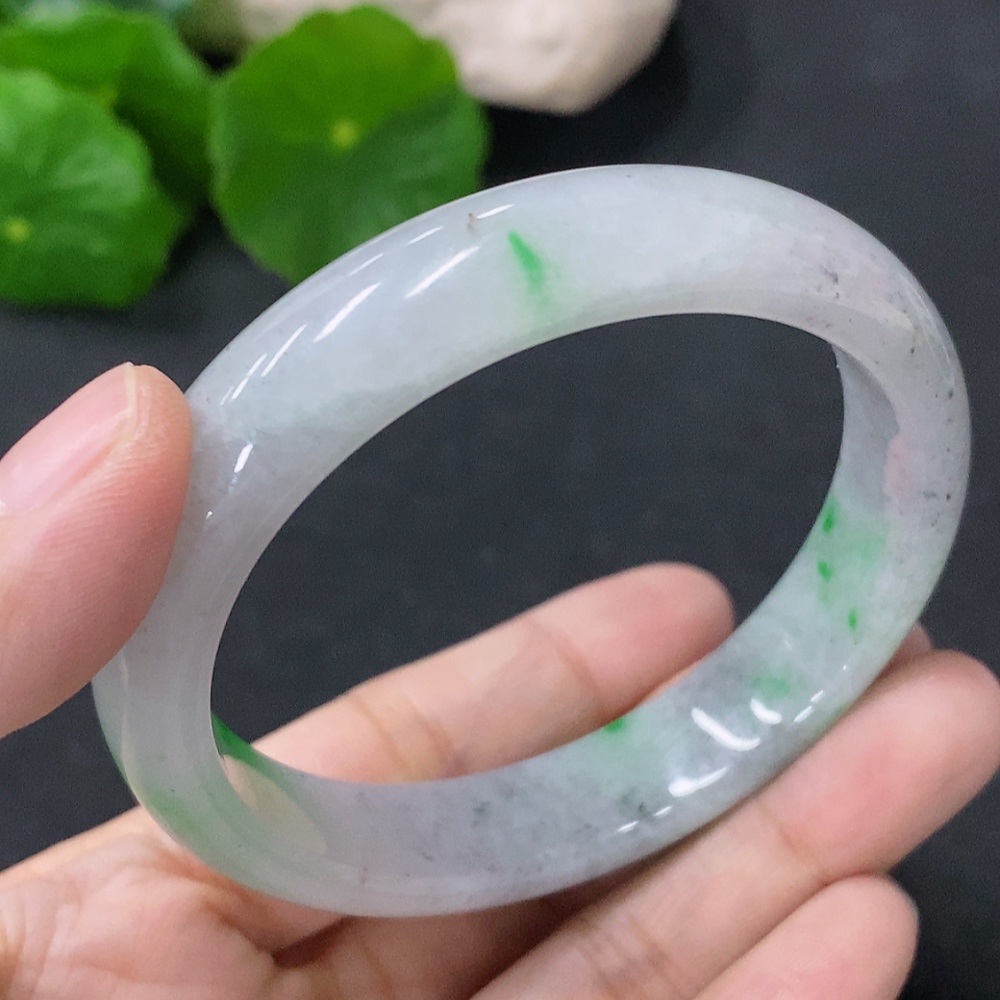 F33849760 Jadeite Round Bangle Size 55mm Total Weight Approximately 46.56g