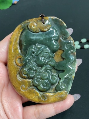 H33939667 Hetian Jade Pendant - Bodhidharma