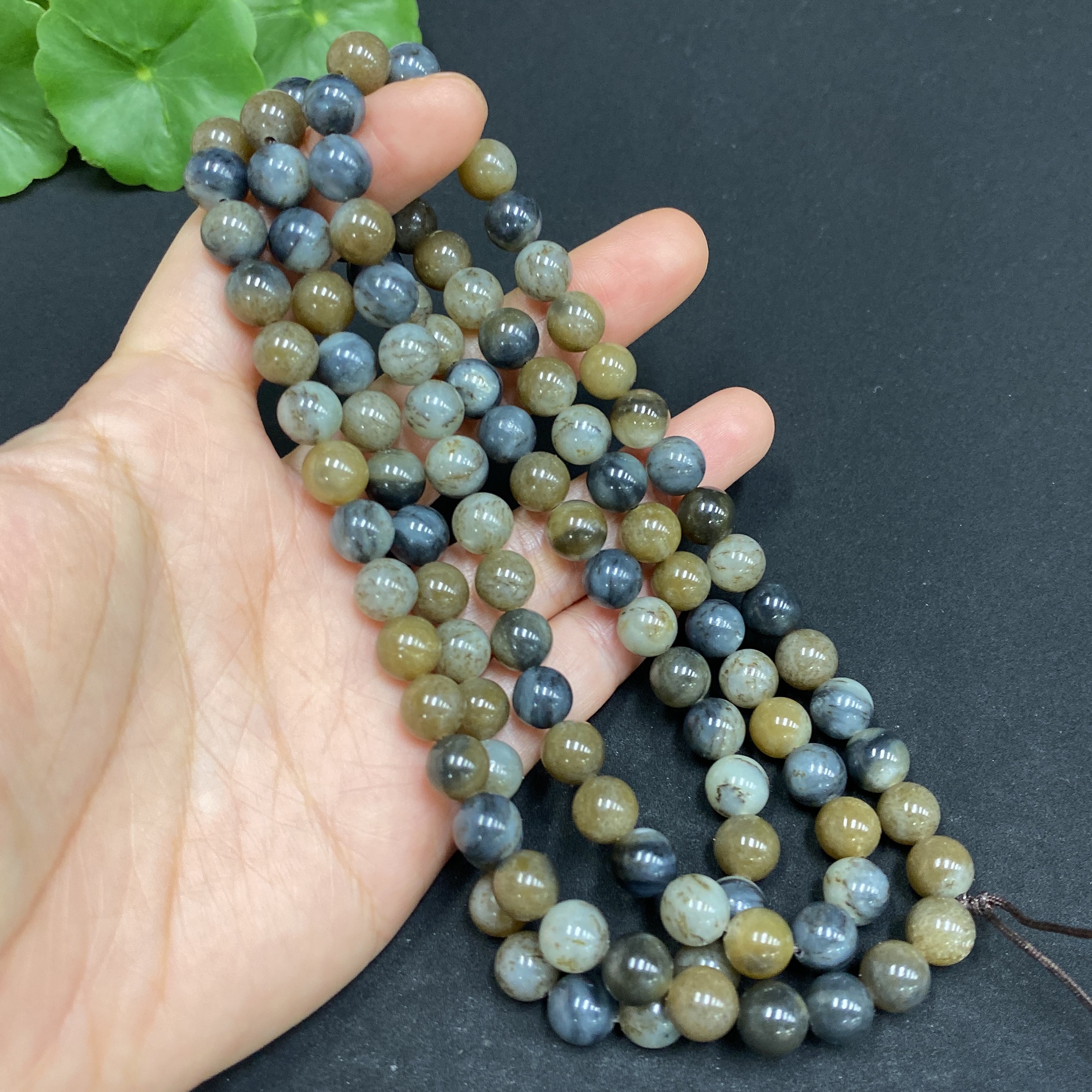 H32812385 Hetian Jade Bead Necklace, Approx. 7.6mm, Total Weight Approx. 80.6g