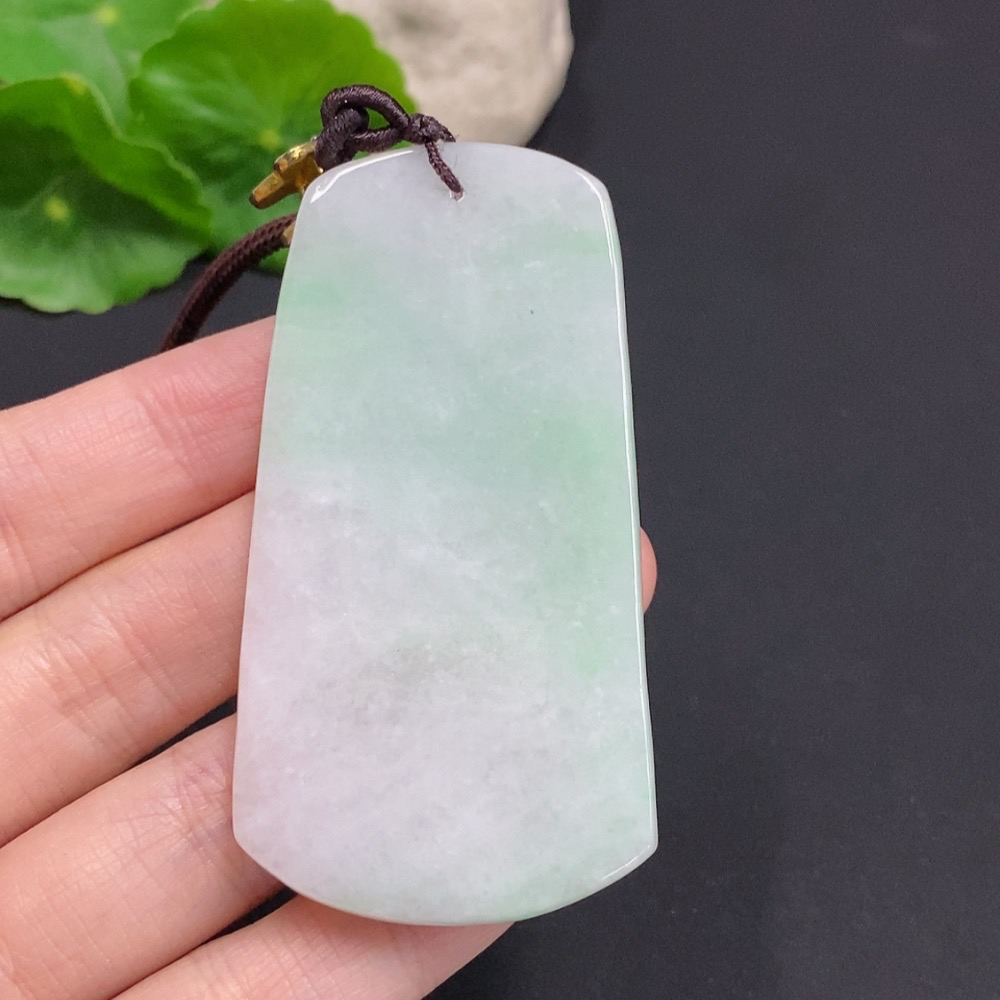 F35159511 Jadeite Landscape Pendant Total Weight Approx. 68.1g (Including Cord Weight) With Non-Jadeite Beads