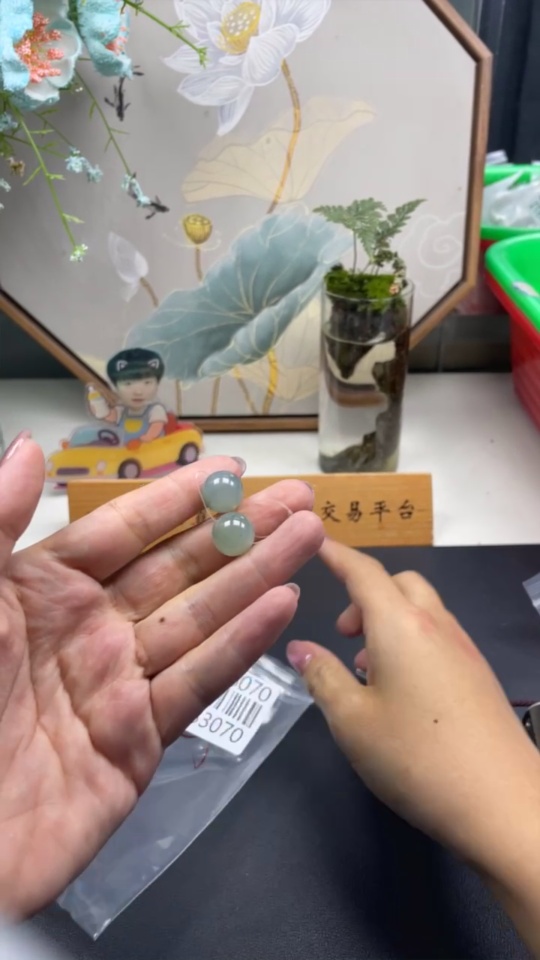 F34033070 Jadeite Beads Sell as a Lot Size Approx.13/13.2mm