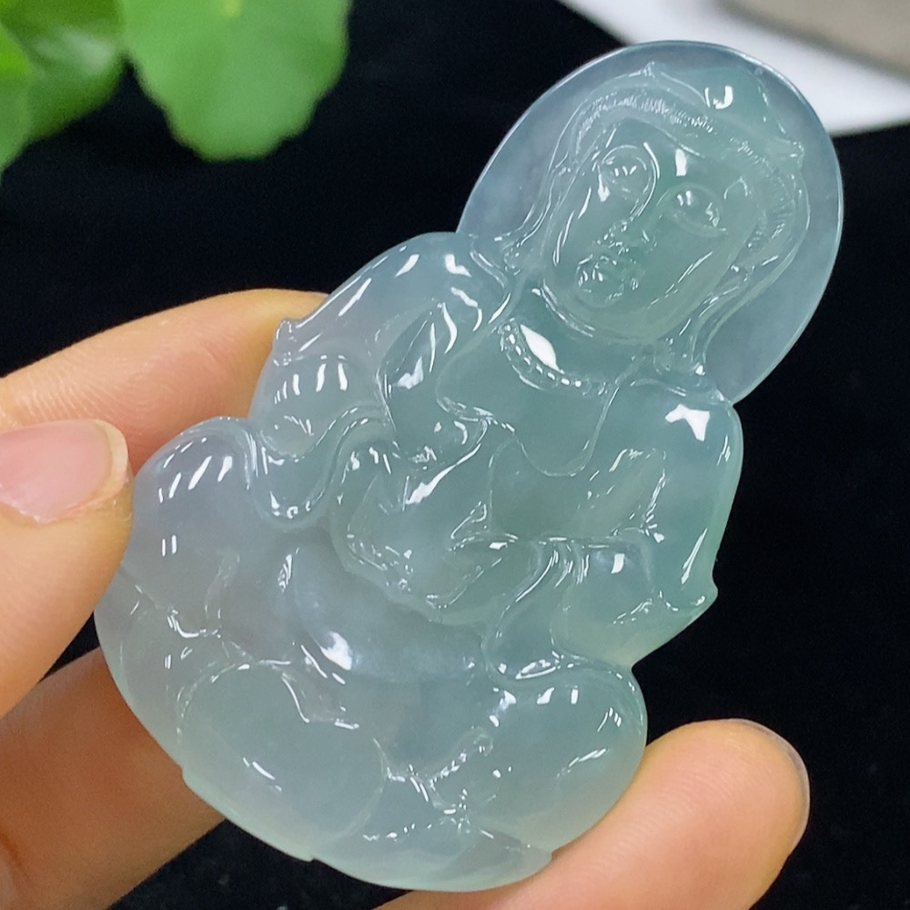 F35095285 Jadeite Guanyin Pendant Total Weight Approx. 26.33g